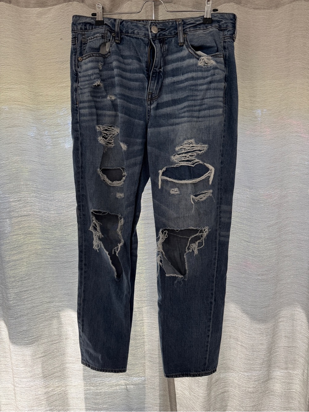 American Eagle - Dark Blue Distressed Women’s Jeans - Size 14 Long
